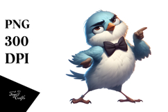 Dancing Bird with Bow Tie, PNG Product Image 1