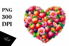 Colorful Strawberry Shaped Like a Heart, High Quality Product Image 1