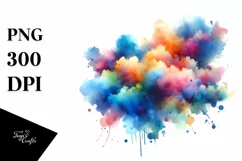 Colorful Watercolor Cloud | Sublimation | Clipart Product Image 3