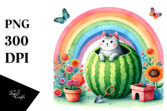 Colorful Cat House Rainbow Clipart Product Image 1
