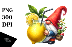 Happy Gnome with Cocktail, Watercolor PNG Product Image 1