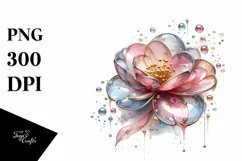 Abstract Pastel Shiny Camellia Made of Transparent PNG Product Image 1