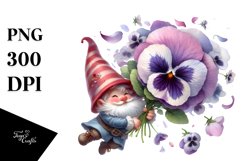 Colorful Gnome with Pansy | Sublimation | Clipart Product Image 3