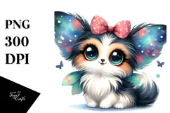 Cute Cartoon Papillon, PNG Product Image 1