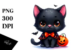 Cute Baby Cat Halloween PNG Product Image 1
