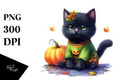 Cute Baby Cat Halloween PNG Product Image 1
