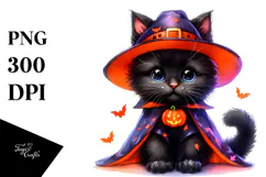 Cute Baby Cat Halloween PNG Product Image 1