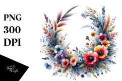 Sublimation Clipart Title: Wildflower Wreath Product Image 1