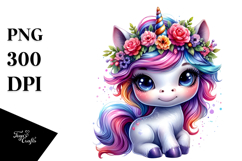 Colorful Baby Unicorn, Transparent PNG Product Image 1