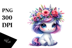 Colorful Baby Unicorn, Transparent PNG Product Image 1