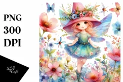 Colorful Whimsical Fairy | Sublimation | Clipart Product Image 3