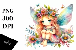 Whimsical Watercolor Fairy Clipart Product Image 1