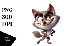 Exaggerated Playful Wolf Digital Artwork Product Image 1