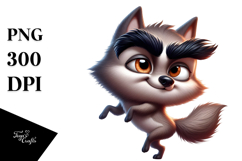 Exaggerated Playful Wolf Digital Artwork Product Image 1