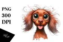 Watercolor Cute Vizsla PNG Product Image 1