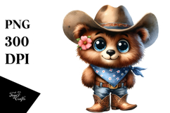 Expressive Cowboy Bear Clipart Product Image 1