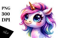 Funny Cute Unicorn PNG Product Image 1
