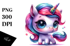Cute Unicorn with Cool Haircut PNG Product Image 1