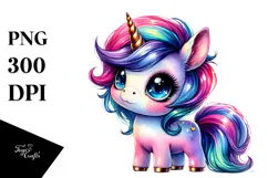 Funny Cute Unicorn PNG Product Image 1