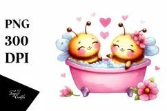 Cuddling Bathtub Baby Bee PNG Product Image 1