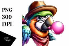 Cartoon Parrot Quirky Colors Sticker | Clipart Product Image 1