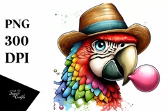 Cartoon Parrot Quirky Colors Sticker | Clipart Product Image 1