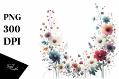 Colorful Wild Flowers | Sublimation | Clipart Product Image 3