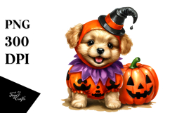 Cute Baby Dog Dressed for Halloween, High-Res PNG Product Image 1