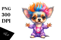Expressive Baby Chihuahua with Crazy Haircut, Transparent Product Image 1