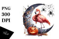 Flamingo Dressed for Halloween PNG Product Image 1