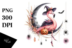 Flamingo Dressed for Halloween PNG Product Image 1