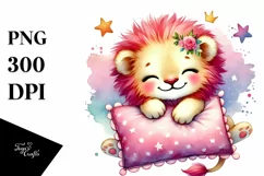 Sleeping Pillow Baby Lion PNG Product Image 1