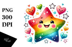 Smiling Star Hearts PNG Product Image 1