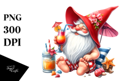 Whimsical Gnome with Cocktail, Transparent PNG Product Image 1