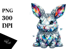 Colorful Bunny Made of Diamonds PNG Product Image 1