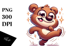 Silly Cartoon Bear Dancing, Transparent PNG Product Image 1