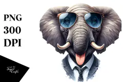 Funny Elephant Portrait, Transparent PNG Product Image 1