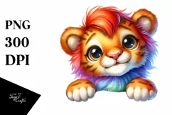 Watercolor Baby Lion | Sublimation | Clipart Product Image 3