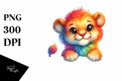 Watercolor Baby Lion | Sublimation | Clipart Product Image 3