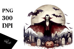 Simple Halloween Image with Vampire PNG Product Image 1