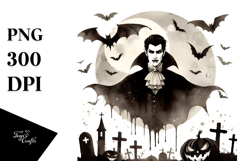 Simple Halloween Image with Vampire PNG Product Image 1