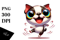 Cute Crazy Baby Boston Terrier PNG Product Image 1