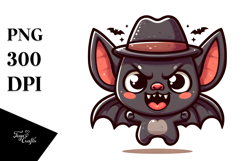 Cartoon Bat with Silly Smirk PNG Product Image 1