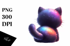 a Vibrant Baby Black Cat inspired by PNG Product Image 3