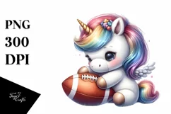 Pastel Baby Unicorn Football Product Image 1