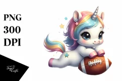 Pastel Baby Unicorn Football Product Image 1