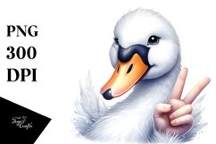 Funny Swan Victory Sign Clipart Product Image 3