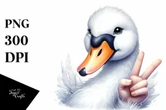 Funny Swan Victory Sign Clipart Product Image 3