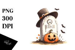 Funny Tombstone Halloween Clipart PNG Product Image 1