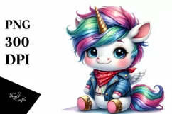 Happy Baby Unicorn Sitting PNG Product Image 3